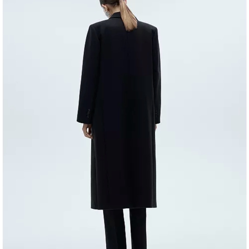 Mango Selection Double-Breasted Long Black Coat - image 3